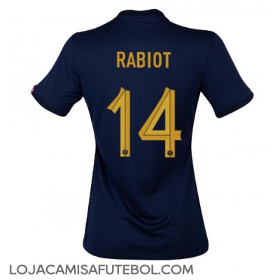 Camisa de Futebol França Adrien Rabiot #14 Equipamento Principal Mulheres Mundo 2022 Manga Curta